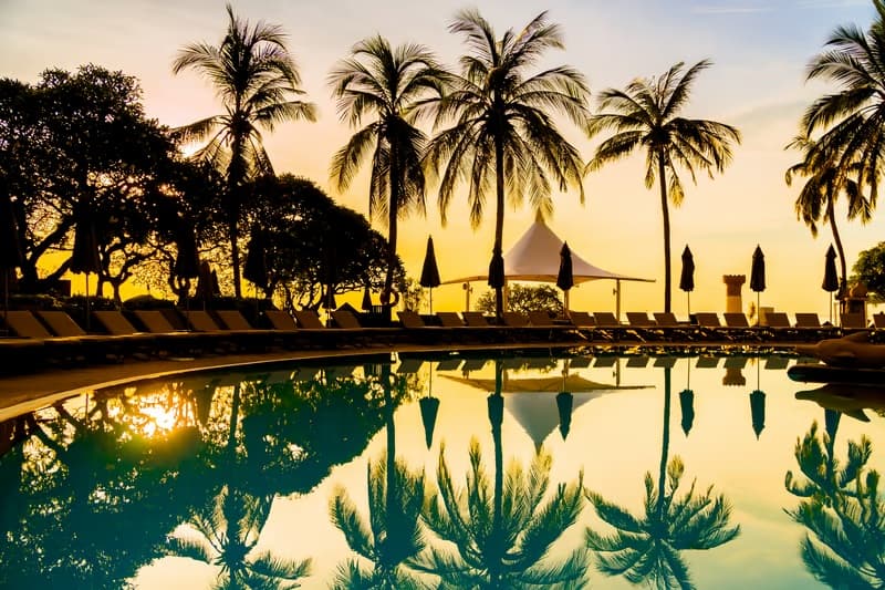 Tropical resort setting in Bentota