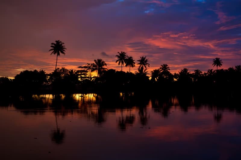 Sunset over Bentota in Sri Lanka