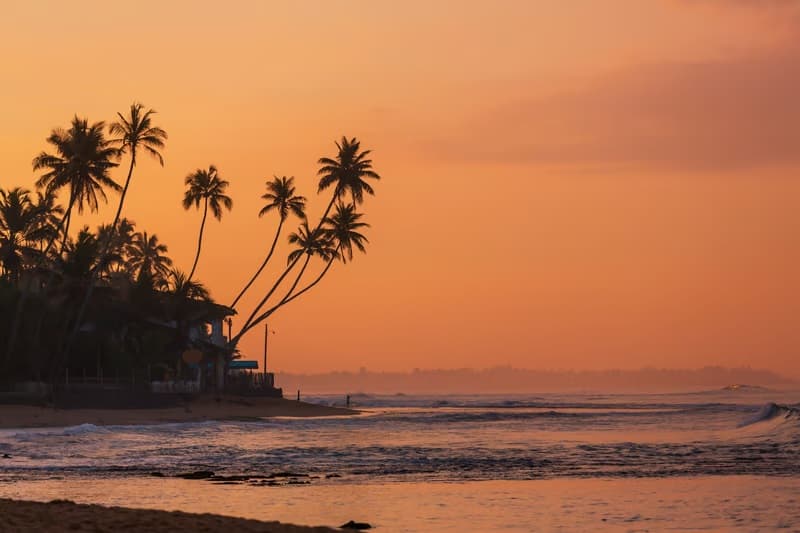 Sunset over Hikkaduwa Beach