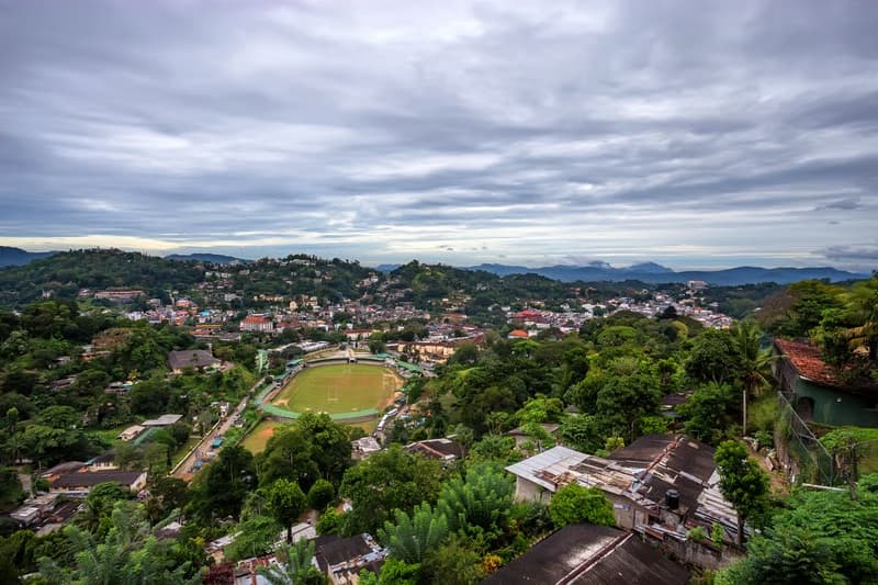 Kandy city and surrounding landscape