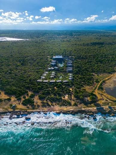 Safari lodge surrounded by wilderness near Yala National Park