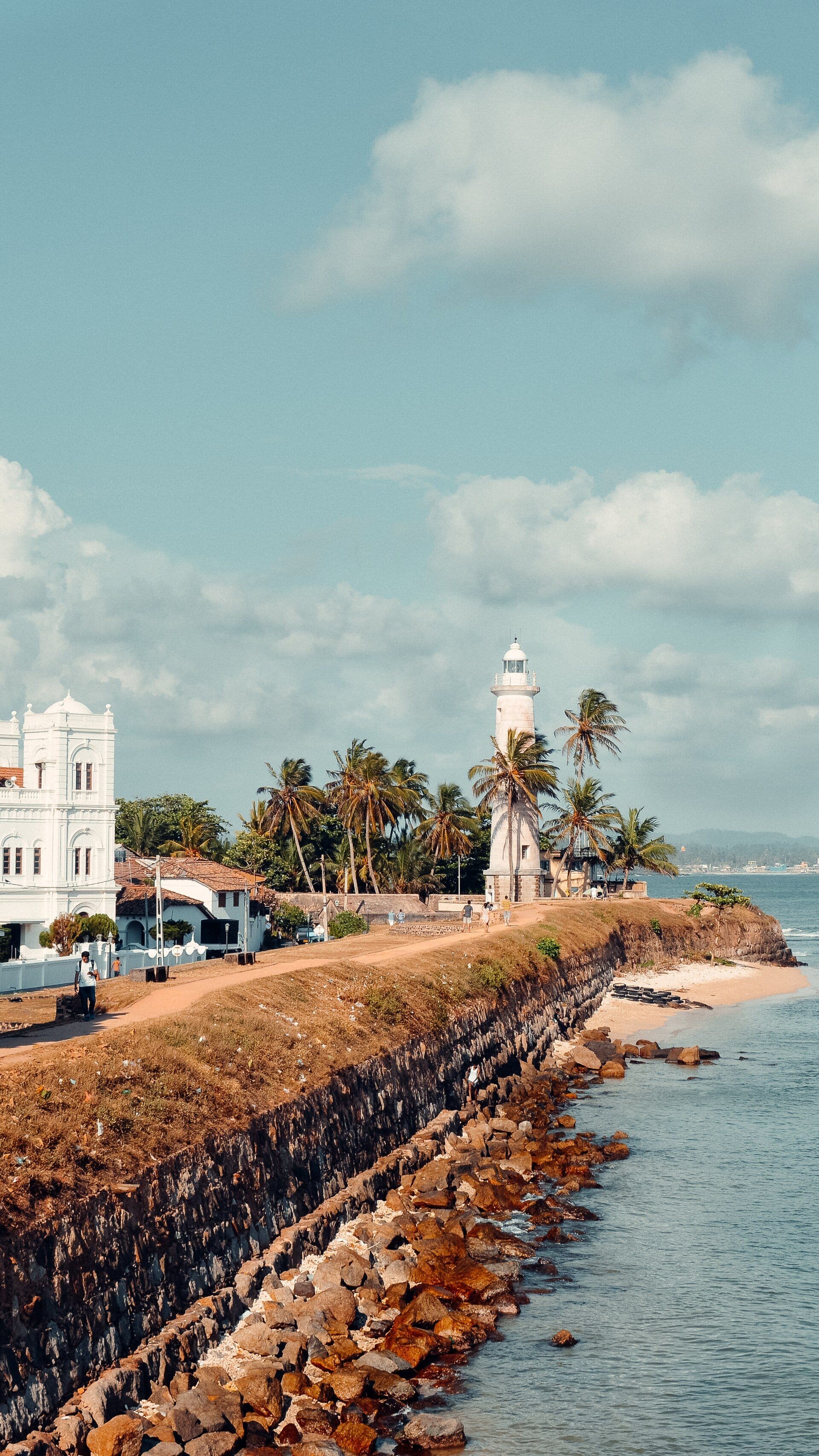 Historic Galle Fort beside the southern coast of Sri Lanka