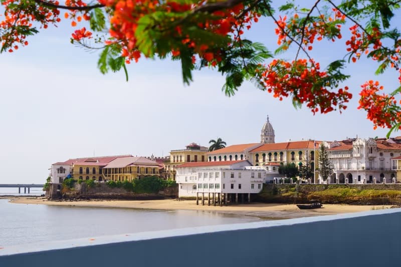 Historic colonial buildings inside Galle Fort