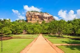 Family visiting Sigiriya in Sri Lanka